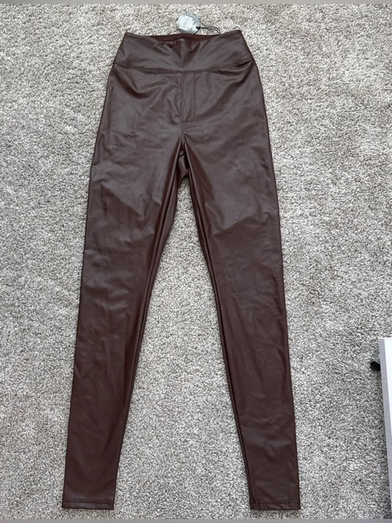 aerie Pants - NWT OFFLINE by Aerie Real Luxe Faux Leather Brown Leggings- Small